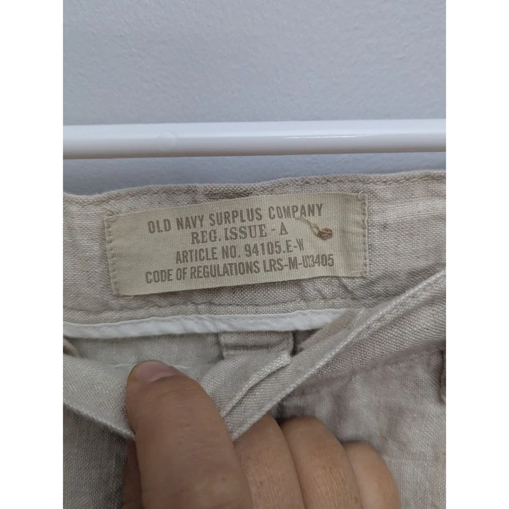 C7 Vintage Old Navy Linen Pants Men's Sz 36x32 Classic Quiet Money Preppy